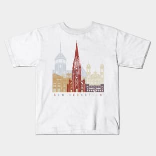 San Sebastian skyline poster Kids T-Shirt